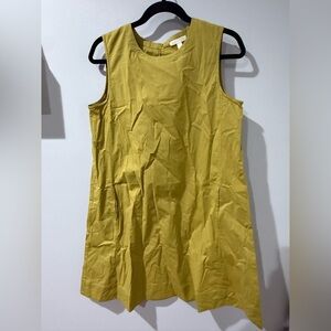 EILEEN FISHER Sleeveless Organic Stretch Cotton Dress In Light Chicory Mustard S